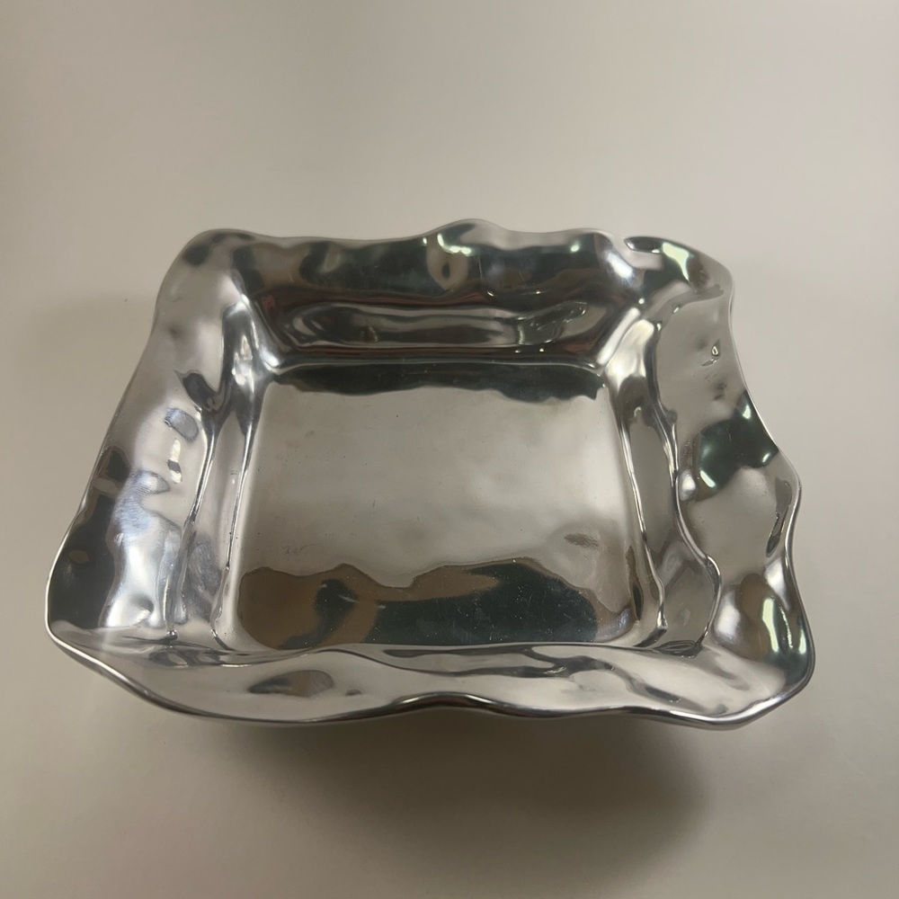 Vintage Silver Plate Ash Tray Accent Table Office Decor